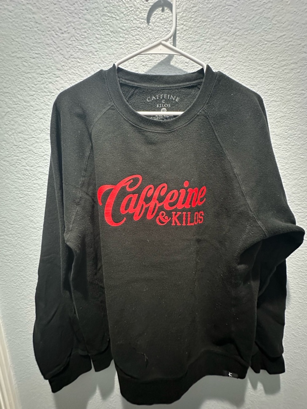 Men's Black Crewneck Sweatshirt - Red Logo